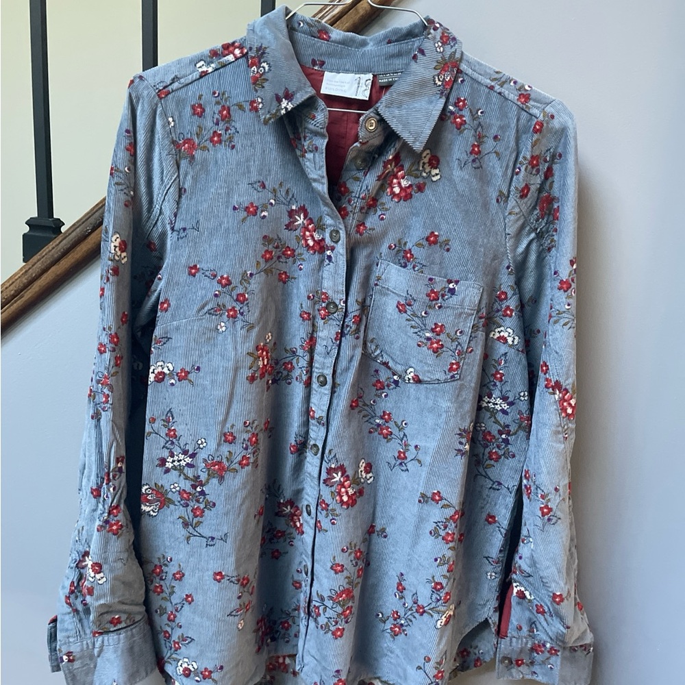 Anthropologie Floral Button-Up Shirt